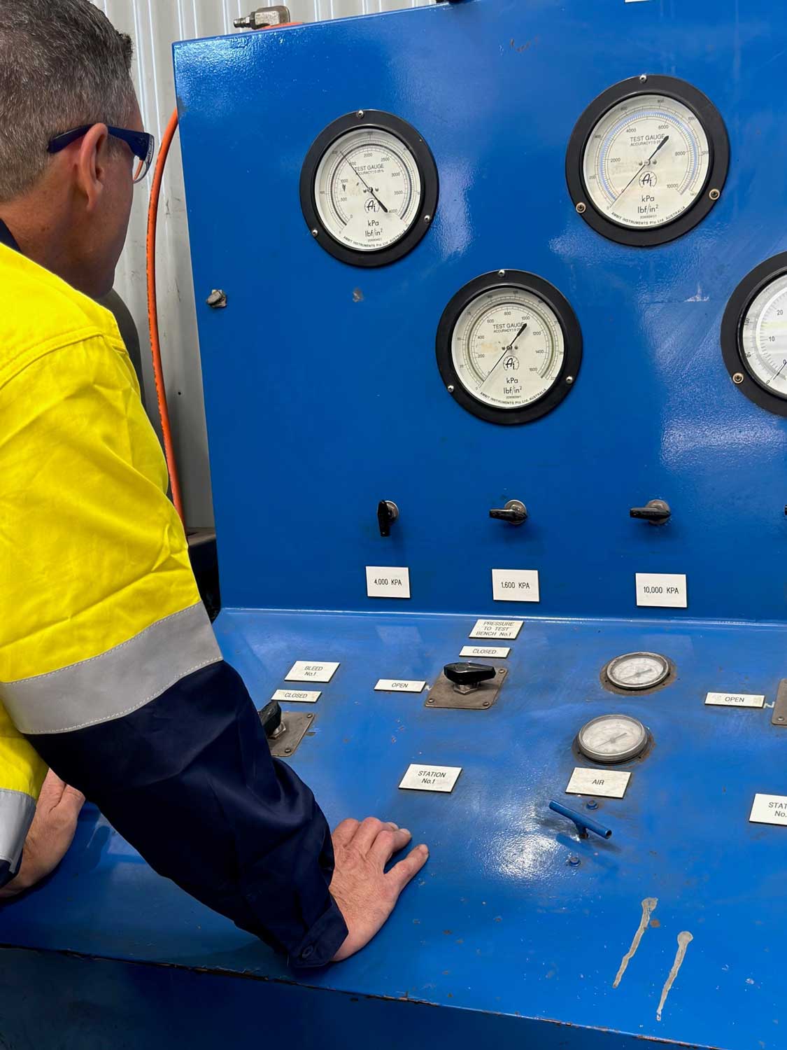 man working on a machine